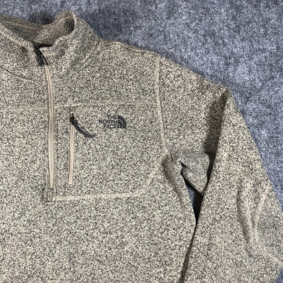 The North Face Gordon Lyons Sweater Mens Large Beige Fleece 1/4 Zip Pullover - Picture 5 of 16